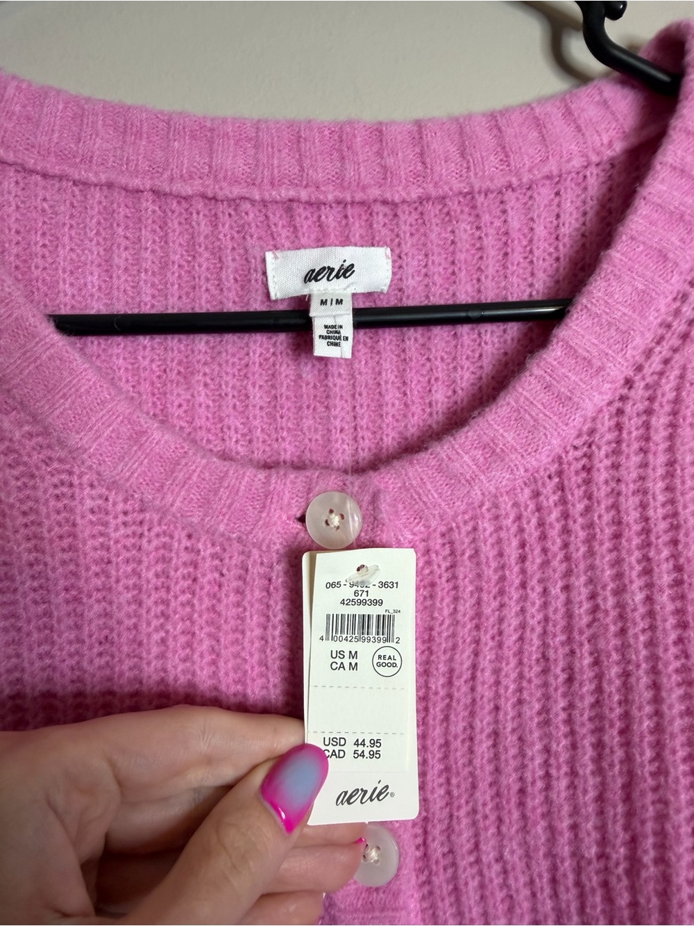 NWT Aerie unREAL Short Sleeve Cardigan Pink Raspberry Size Medium - Picture 7 of 9